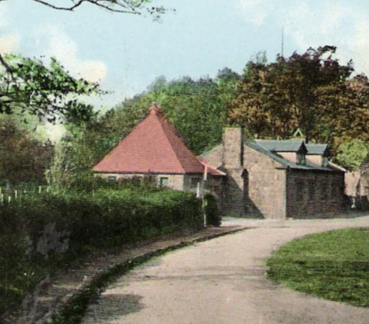 A historic view of buildings at St Bridget's in West Kirby
